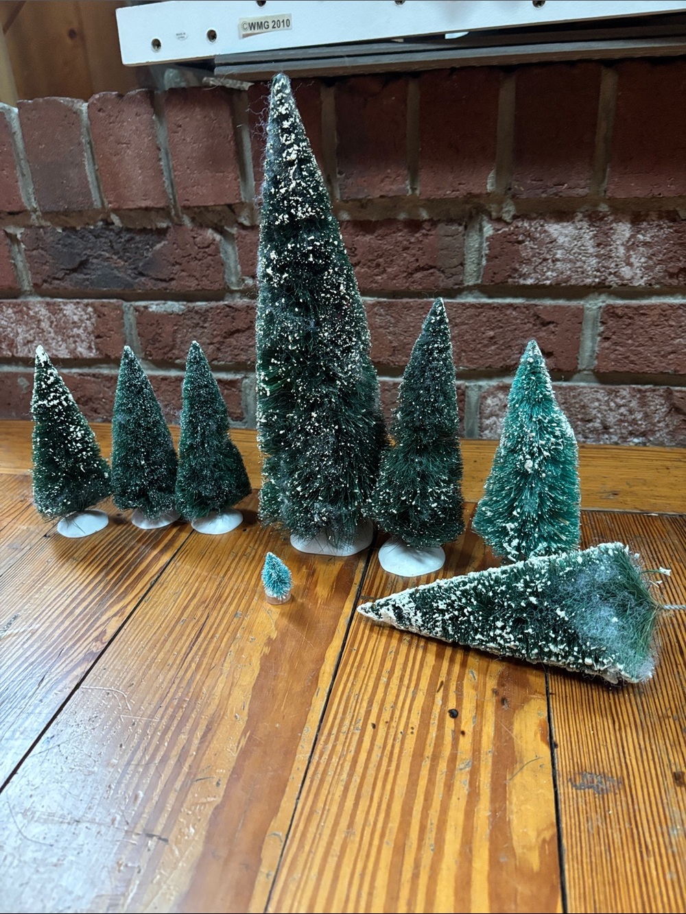 Department 56 Green Bottle Brush Holiday Tree Set - Decorative Tabletop Pines
